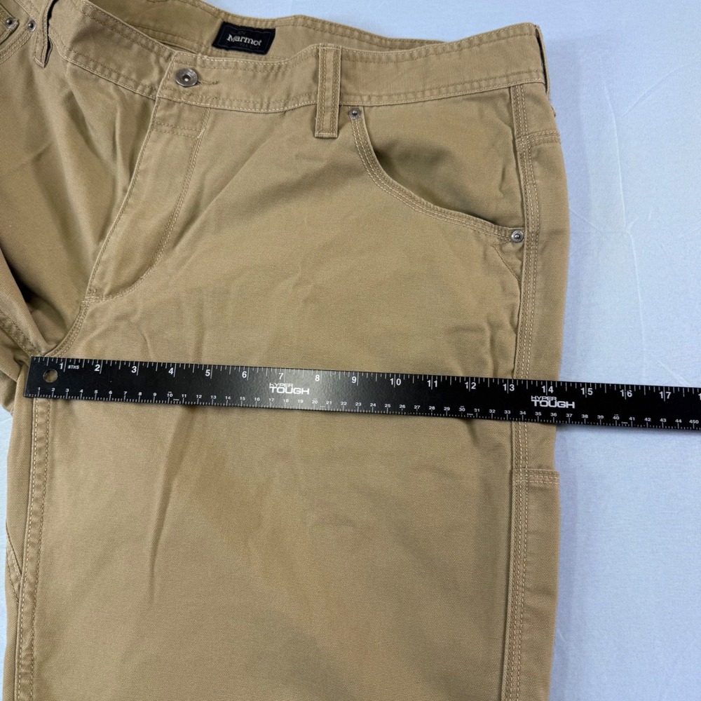 Marmot Mens Tan Canvas Work Carpenter Shorts Size 40 Brown Utility Hiking Rugged - Picture 12 of 16